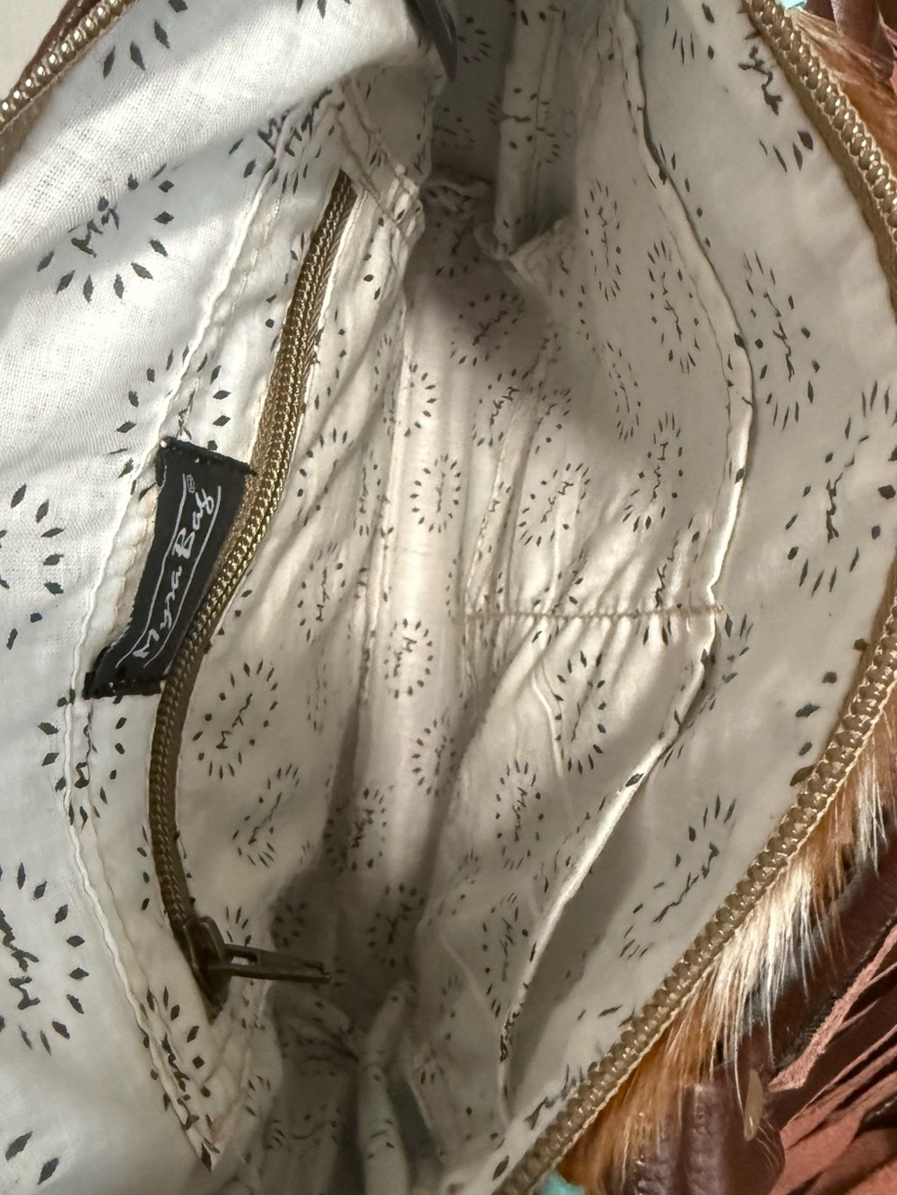 NWOT Myra Cowhide Tooled Leather Fringe Satchel CC - Picture 10 of 16